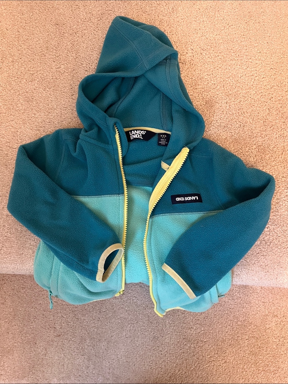 Teal toddler fleece zip up